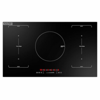 Black induction cooktop with control panel